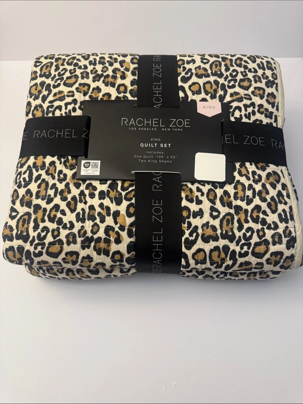 3pc RACHEL ZOE King Cheetah Leopard Animal Print Quilt Set - 106